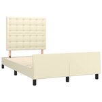 vidaXL Cadre de lit avec tête de lit Crème 120x200 cm Similicuir