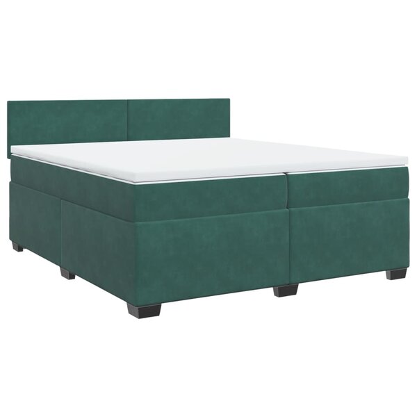 vidaXL Sommier à lattes de lit et matelas Vert foncé 200x200cm Velours