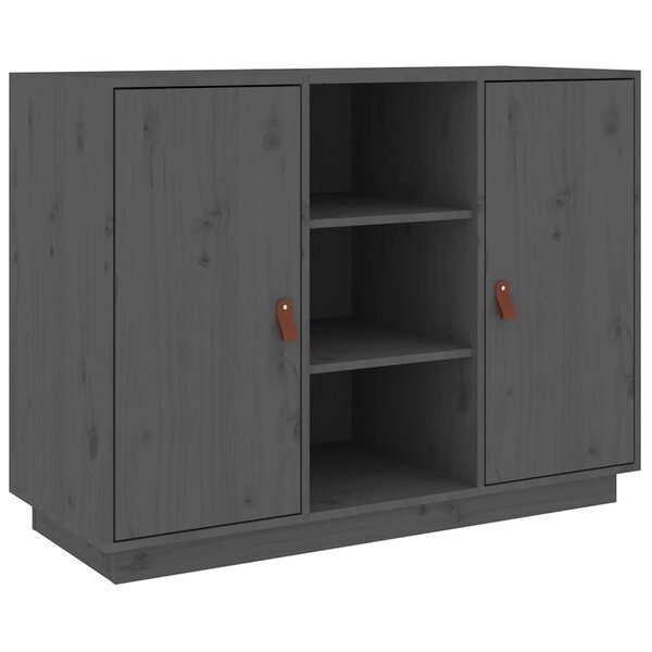 vidaXL Buffet Gris 100x40x75 cm Bois massif de pin