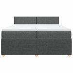 vidaXL Sommier à lattes de lit avec matelas Gris foncé 200x200cm Tissu