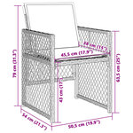 vidaXL Chaises de jardin avec coussins lot de 4 gris clair poly rotin