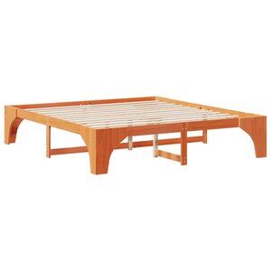 vidaXL Cadre de lit surélevé Marron 180 x 200 cm Bois massif en pin