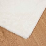 vidaXL Tapis en Fourrure Synthétique de Lapin Olite Crème 200 x 200 cm