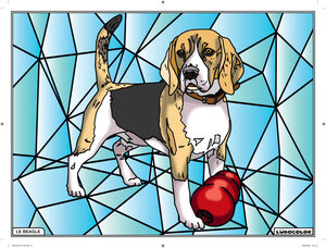 Tableau velours à colorier le beagle