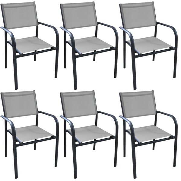 Fauteuil en aluminium duca (lot de 6)