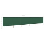 vidaXL Paravent 5 panneaux Tissu 600 x 80 cm Vert