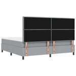 vidaXL Lit Box Spring avec matelas et banc gris clair 200x200 cm tissu