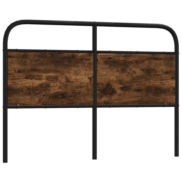 vidaXL Tête de lit chêne fumé 135 cm acier et bois d'ingénierie