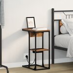 vidaXL Table de chevet Chêne fumé 41.5 x 26 x 60.5 cm