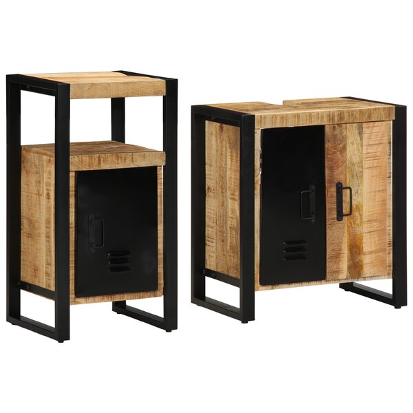 vidaXL Ensemble de mobilier de salle de bain avec étagère 2 Pièces