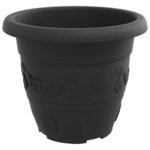 vidaXL Pot à fleurs rond 6 Pièces Noir Ø 26 x 21 5 cm Plastique