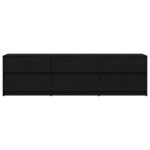 vidaXL Meuble TV avec tiroir Noir 182 x 34 x 50 cm Bois d'ingénierie