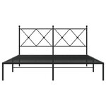 vidaXL Cadre de lit métal sans matelas et tête de lit noir 160x200 cm