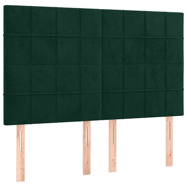 vidaXL Tête de lit Vert foncé 144 x 5 x 118/128 cm Velours