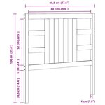 vidaXL Tête de lit Gris 96x4x100 cm Bois massif de pin
