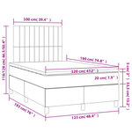 vidaXL Sommier à lattes de lit avec matelas noir 120x190 cm tissu