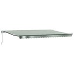 Store rétractable automatique vidaXL vert et blanc 500x300 cm