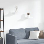 vidaXL Étagères murales flottantes 2 Pièces blanc 23x23 5x3 8 cm MDF