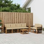 vidaXL Ensemble de canapés d'extérieur 7 Pièces Naturel et Beige