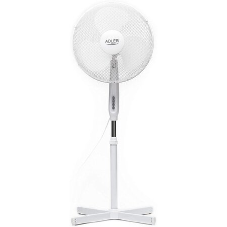 Ventilateur sur pied réglable 102 - 125 cm 45W Diam 40 cm blanc ADLER EUROPE