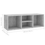 vidaXL Banc à chaussures Gris béton 105x35x35 cm Aggloméré