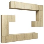 vidaXL Ensemble de meubles TV 8 Pièces Chêne sonoma Bois d'ingénierie