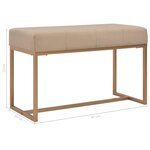 Banquette pouf tabouret meuble banc 80 cm beige velours 3002049