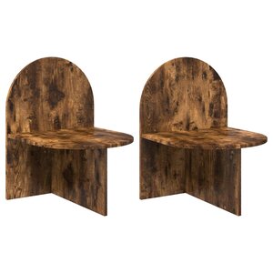 vidaXL Table de chevet 2 Pièces Chêne fumé 48 x 49 x 65 cm