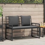vidaXL Banc extérieur 2 -Seater 116 x 55 x 82 cm Acier et Rattan Poly