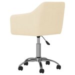 vidaXL Chaise pivotante de salle à manger Crème Tissu