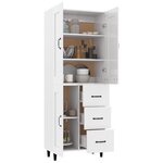 Vidaxl buffet haut blanc brillant bois d'ingénierie