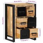 vidaXL Buffet 50x35x70 cm bois de manguier brut massif