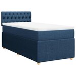 vidaXL Sommier à lattes de lit avec matelas Bleu 100x200 cm Tissu