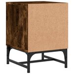 vidaXL Tables de chevet et portes vitrées 2 Pièces chêne fumé 35x37x50 cm