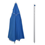 Parasol inclinable octogonal Ø 190 cm tissu polyester haute densité anti-UV hauteur réglable mât alu sac de transport inclus bleu