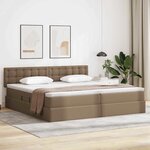 vidaXL Lit avec rangement et LED avec matelas Gris clair 200 x 200 cm