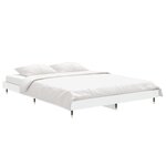 vidaXL Cadre de lit sans matelas blanc 135x190 cm bois d'ingénierie