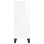 vidaXL Buffet Blanc brillant 34 5x34x90 cm Bois d'ingénierie