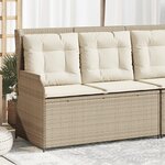 vidaXL Banc inclinable de jardin avec coussins beige résine tressée