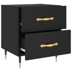 vidaXL Table de chevet noir 40x35x47 5 cm bois d’ingénierie
