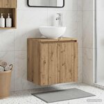 vidaXL Vanité de lavabo mural Chêne artisanal 49 5 x 41 x 64 5 cm