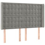 vidaXL Tête de lit à LED Gris clair 147x16x118/128 cm Velours