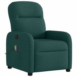 vidaXL Fauteuil de massage inclinable Vert foncé Tissu