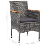 vidaXL Ensemble à dîner de jardin 3 Pièces Gris Résine tressée et acacia