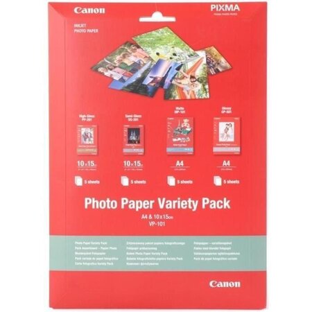 Papier vp-101 photo/pack assortiment a4  10x15cm  4x5 f. Canon