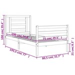 vidaXL Cadre de lit sans matelas blanc bois massif