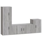 vidaXL Ensemble de meubles TV 4 Pièces Sonoma gris Bois d'ingénierie