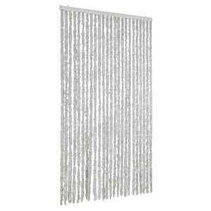 vidaXL Rideau anti-mouches gris 100x200 cm chenille