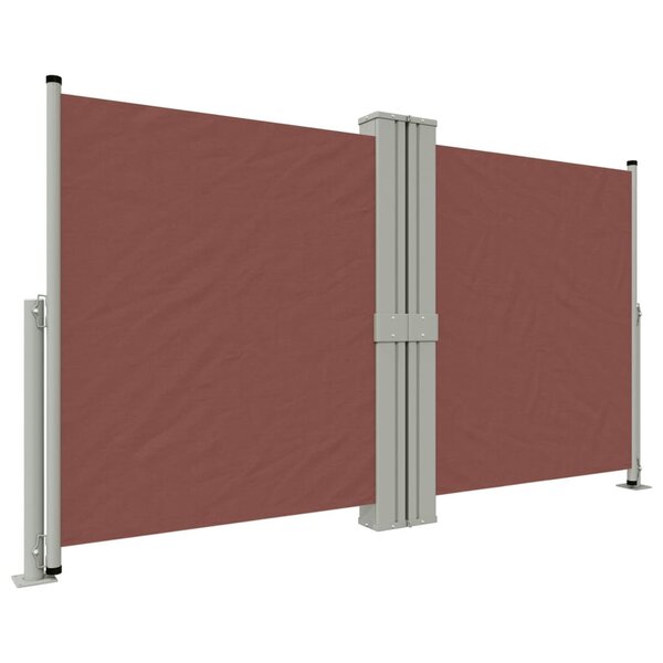 vidaXL Auvent latéral rétractable Marron 140x1200 cm