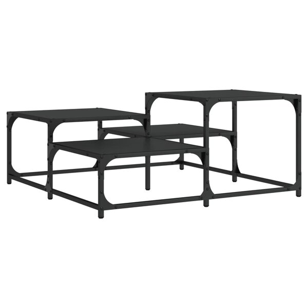 vidaXL Table basse noir 87 5x87 5x40 cm bois d'ingénierie